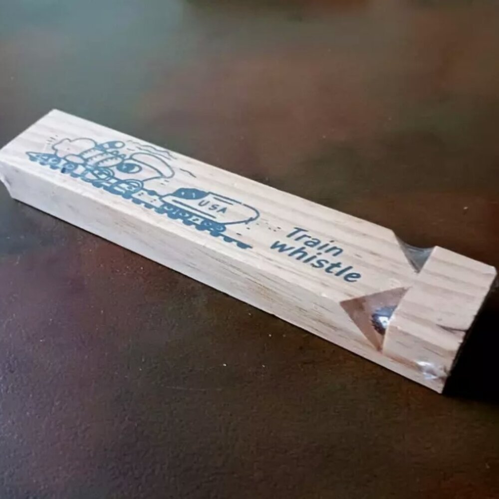 Wooden Train Engine WHISTLE 6" NEW sealed